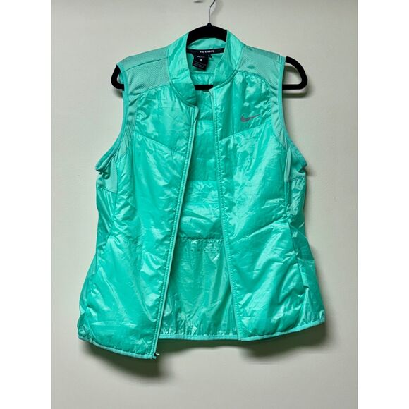 NIKE RUNNING Light Puffer Vest Zip Front Pockets Reflective, Sz L - Picture 4 of 9